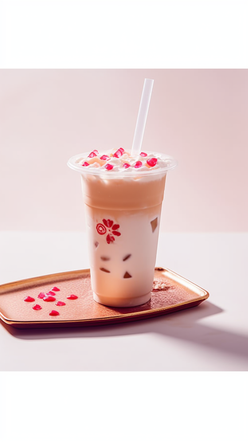美味饮品搭配精美托盘