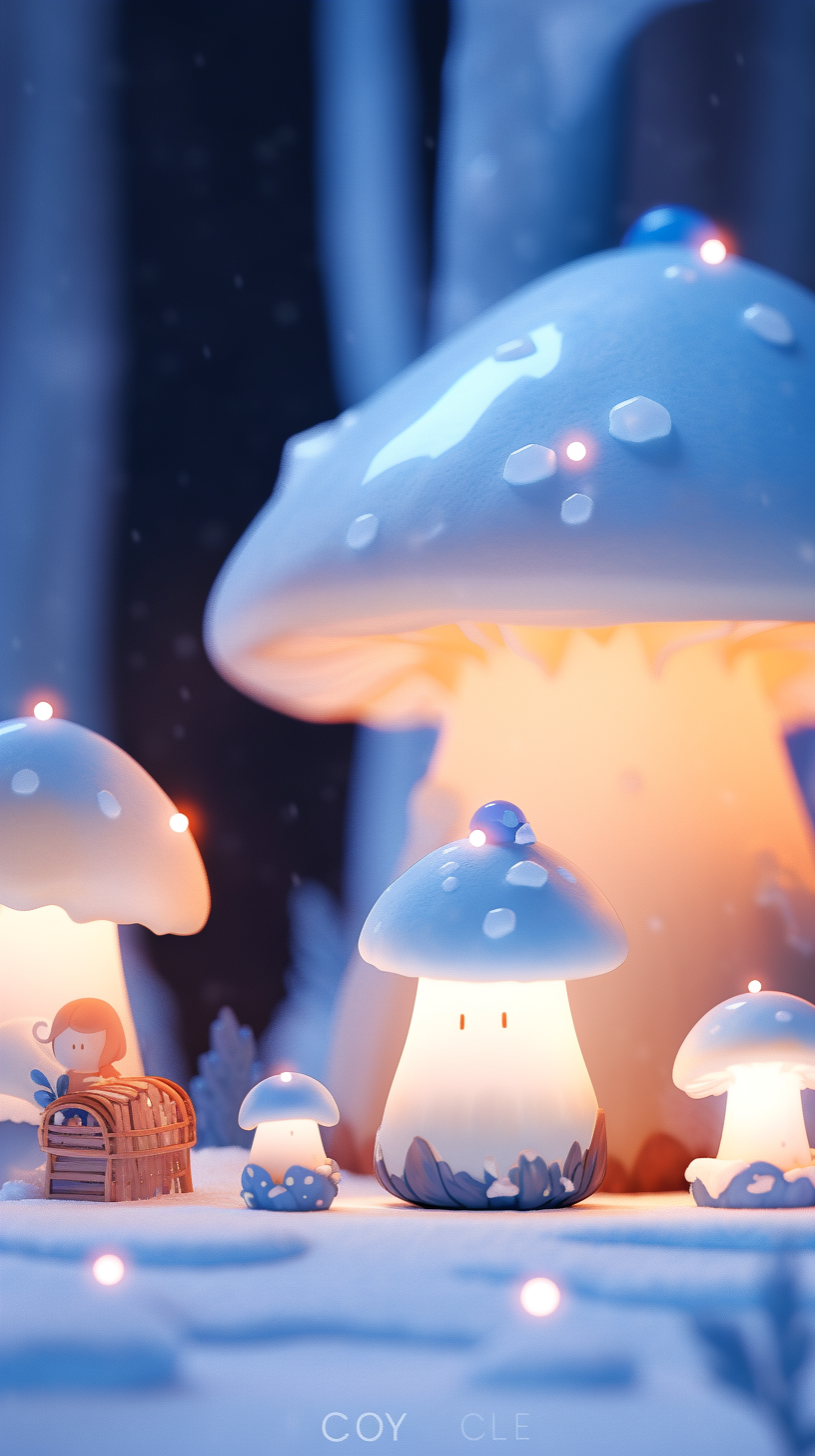 可爱蘑菇灯3D图