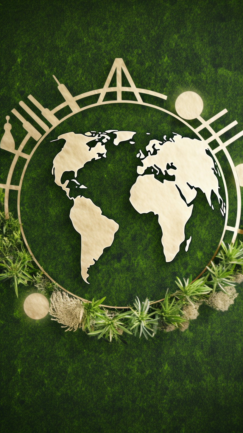 全球绿植环绕的地球