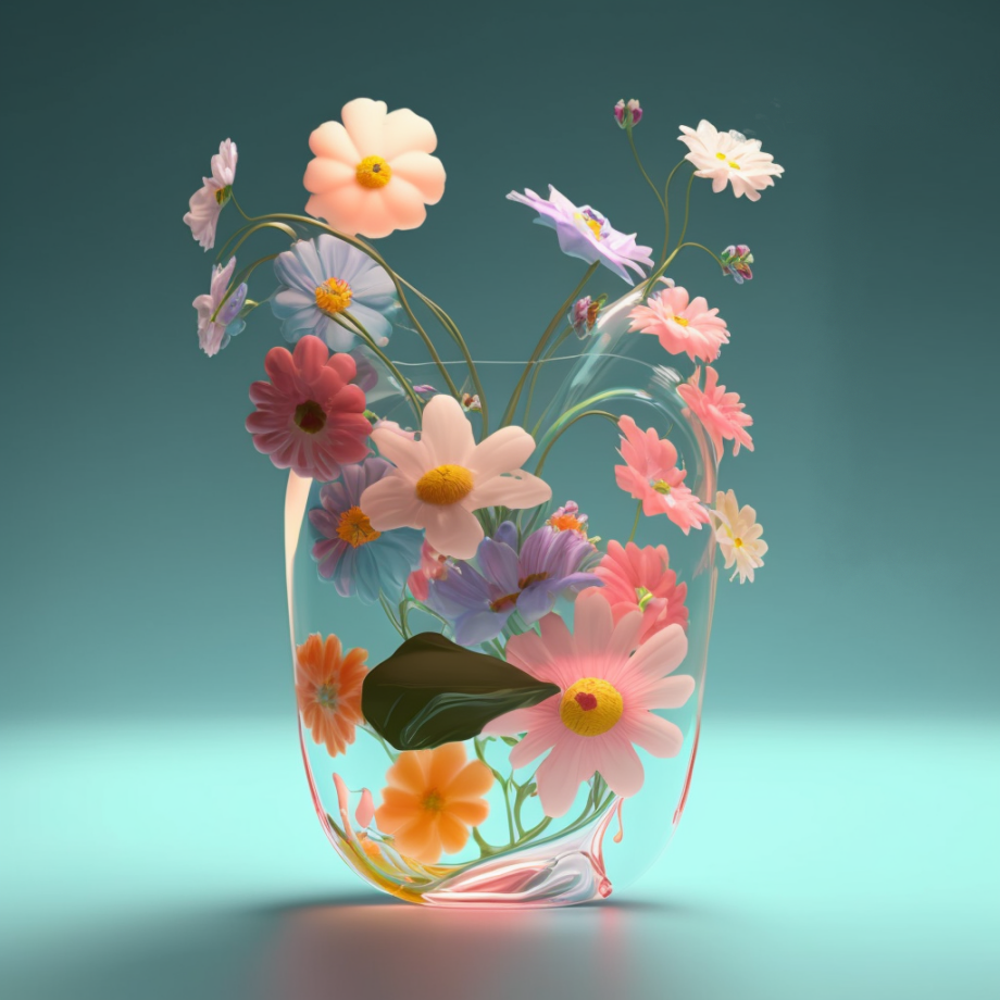 精美花瓶插满多彩鲜花