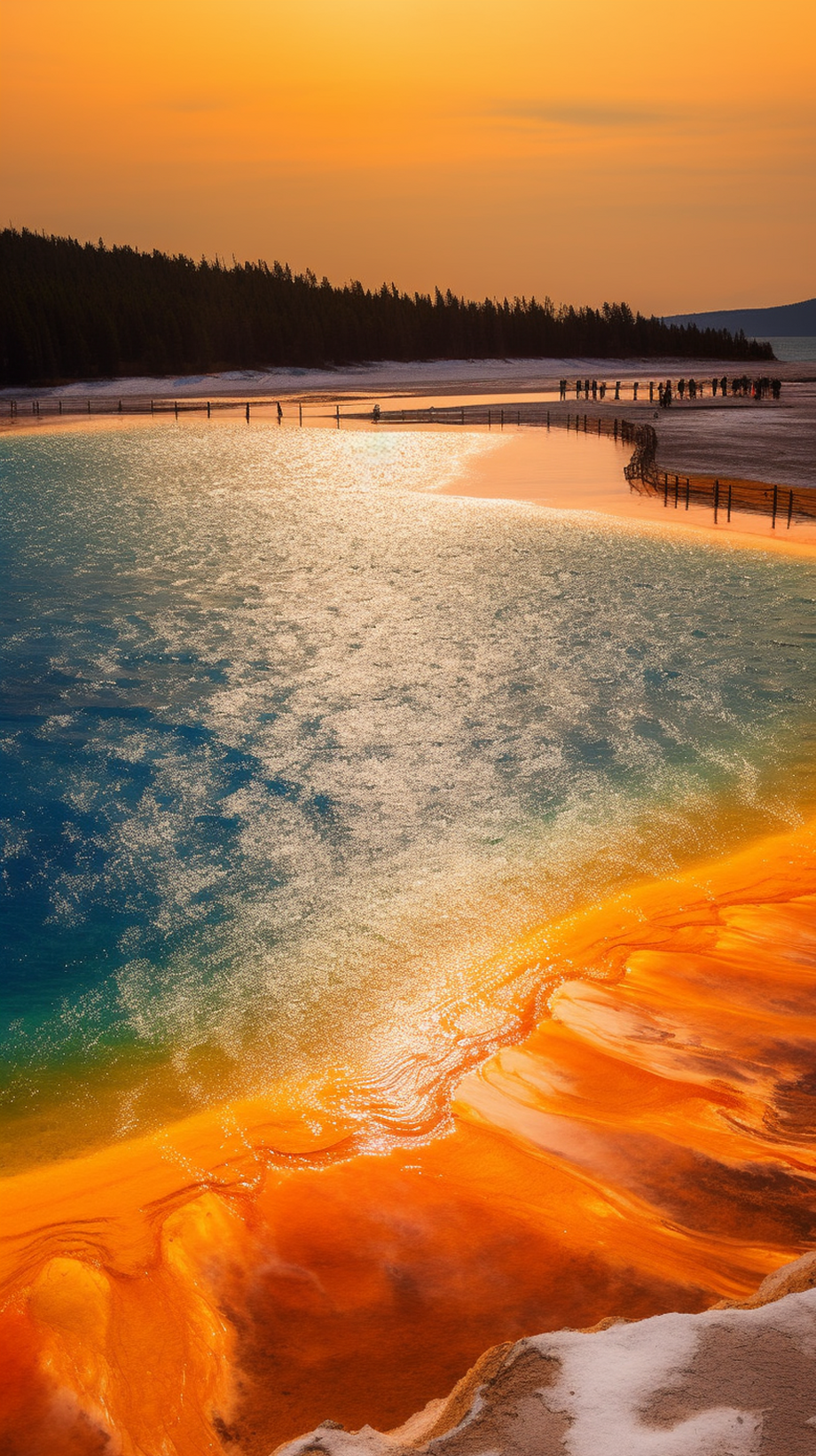 色彩斑斓的湖泊美景