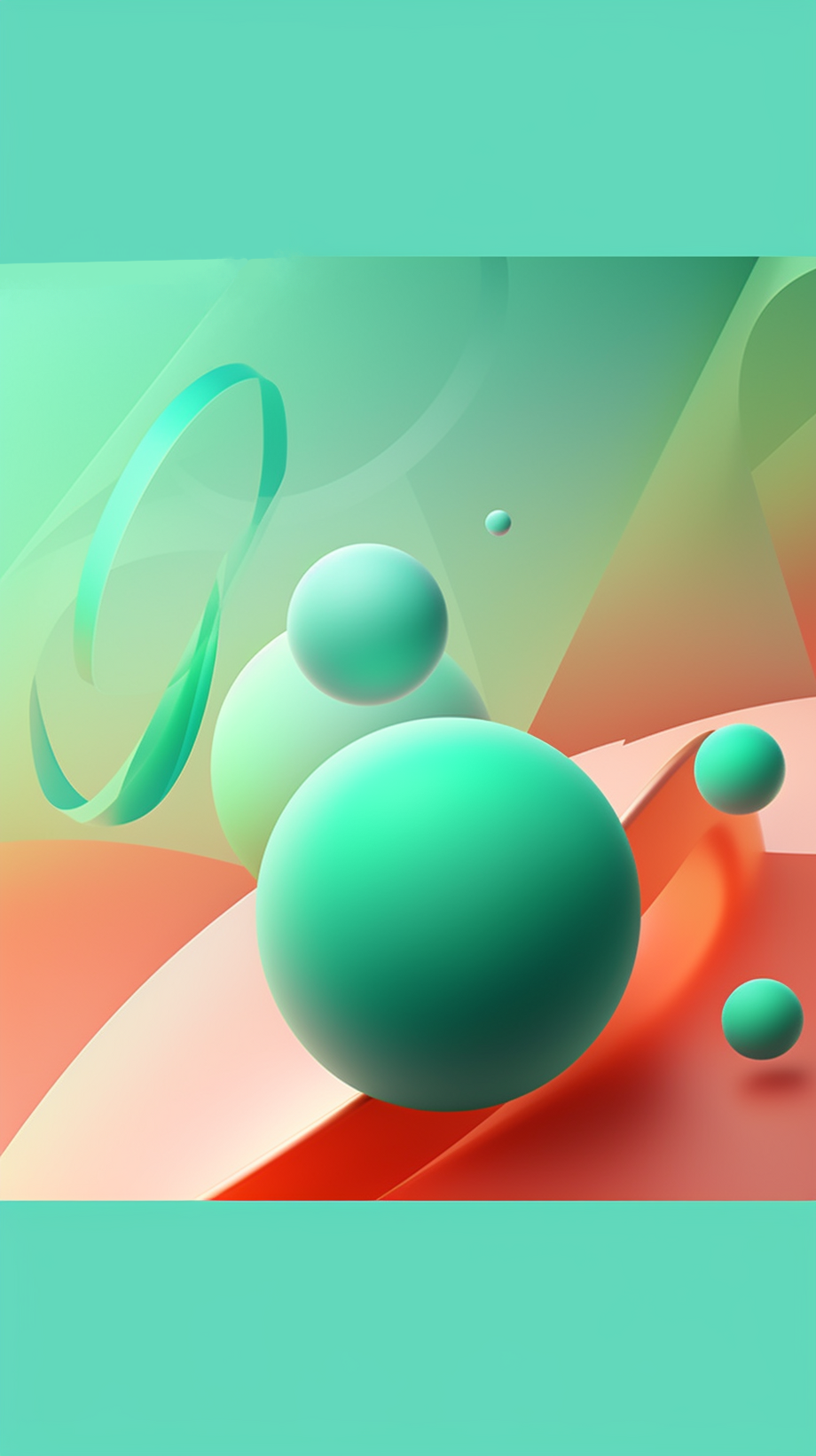 清新风格的3D几何背景手机壁纸素材
