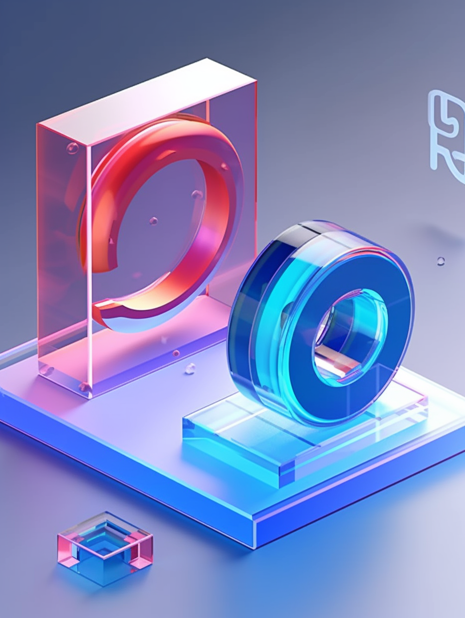 酷炫3D玻璃圆环造型