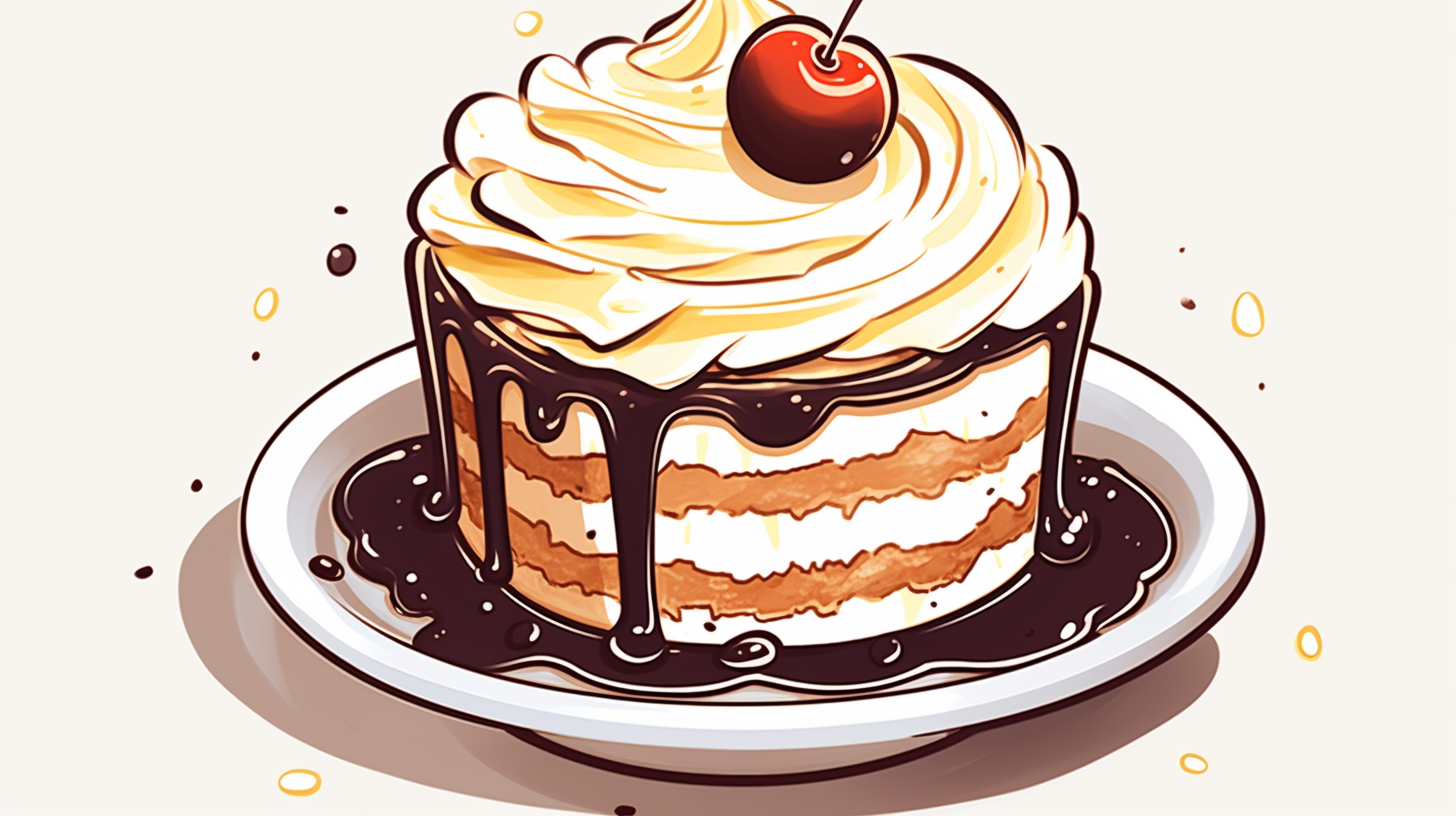 美味多层蛋糕插画诱人甜点魅力