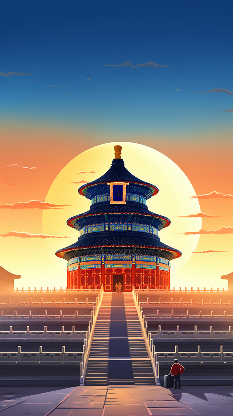 壮丽天坛古建筑 手机壁纸中国风