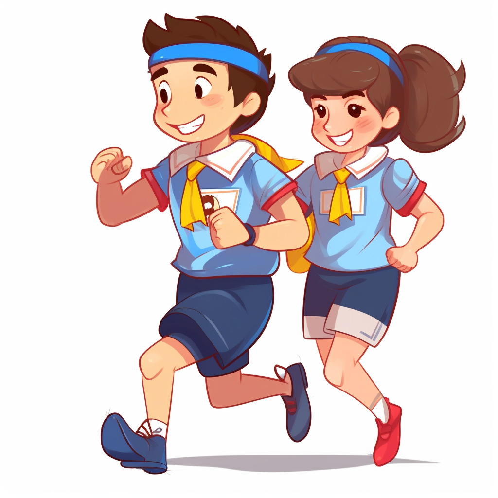 穿着校服的学生跑步形象宣传海报