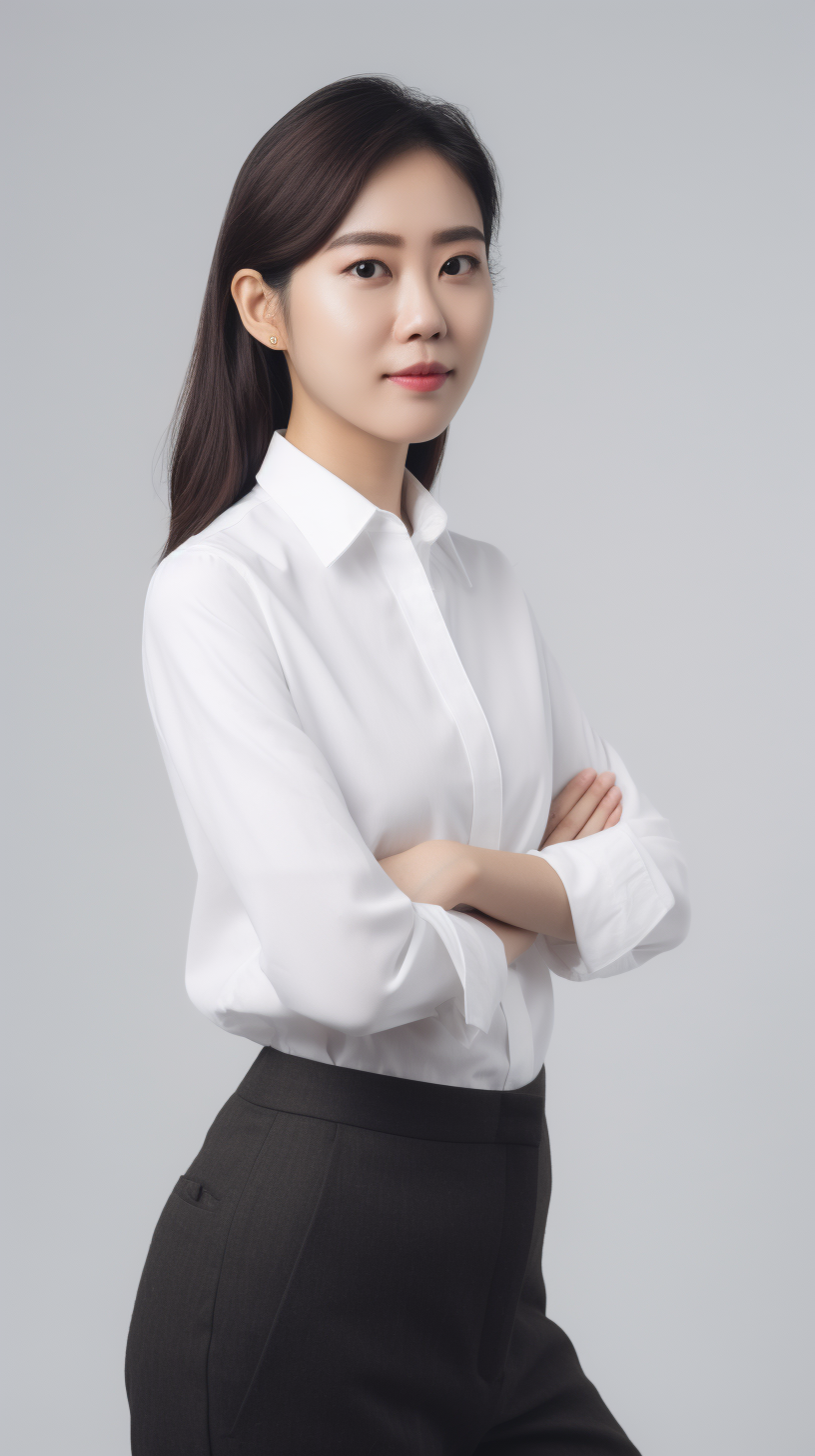 身着白衬衫的商务人士形象照