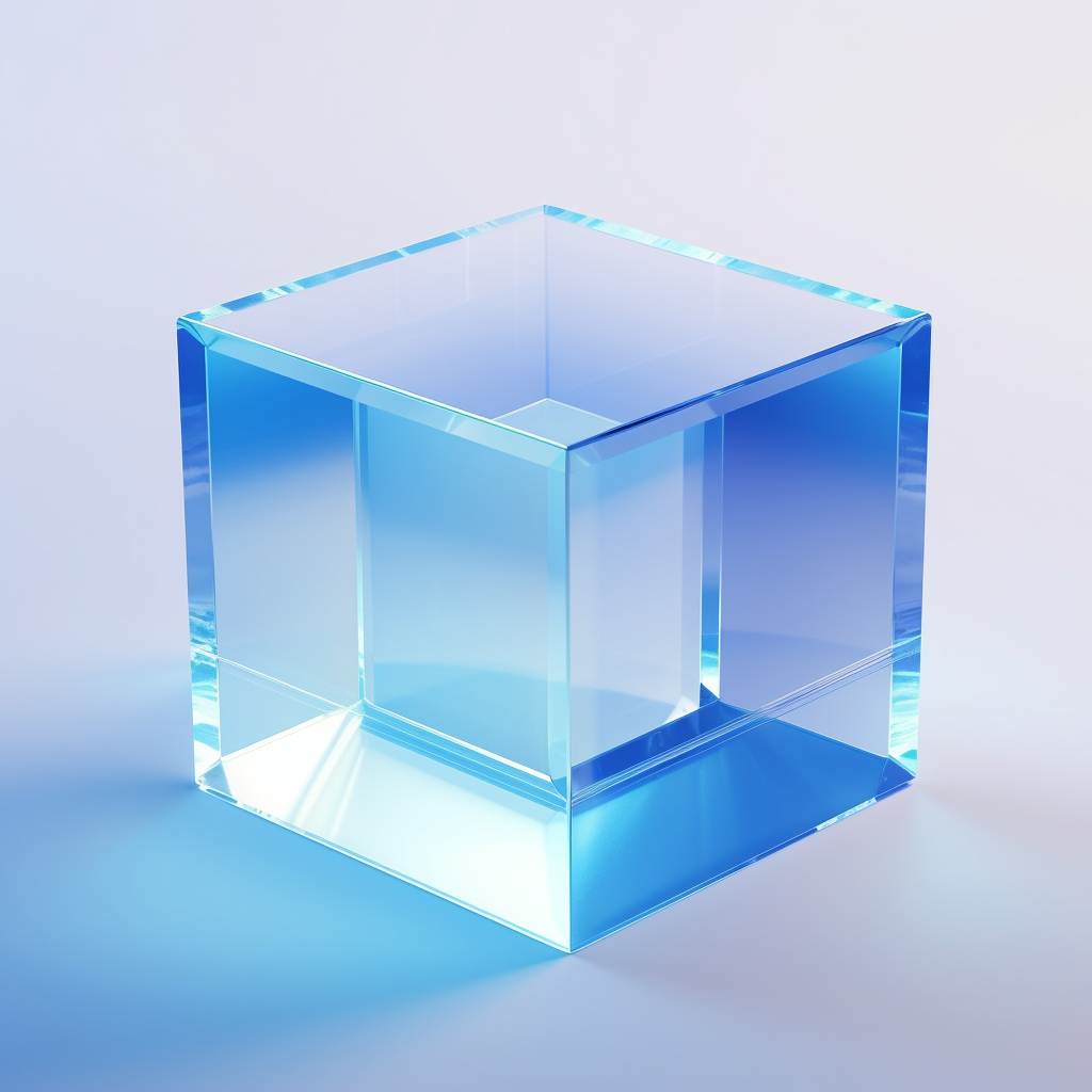 透明质感玻璃方块 3D几何背景素材
