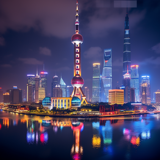 璀璨东方明珠 上海夜景电脑壁纸