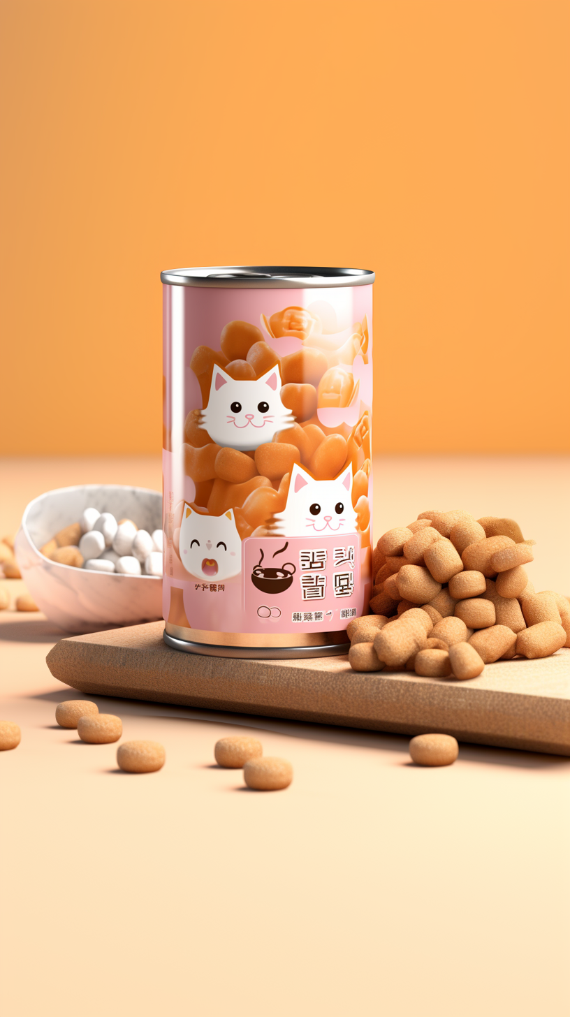 可爱猫咪图案零食罐美味零食选择