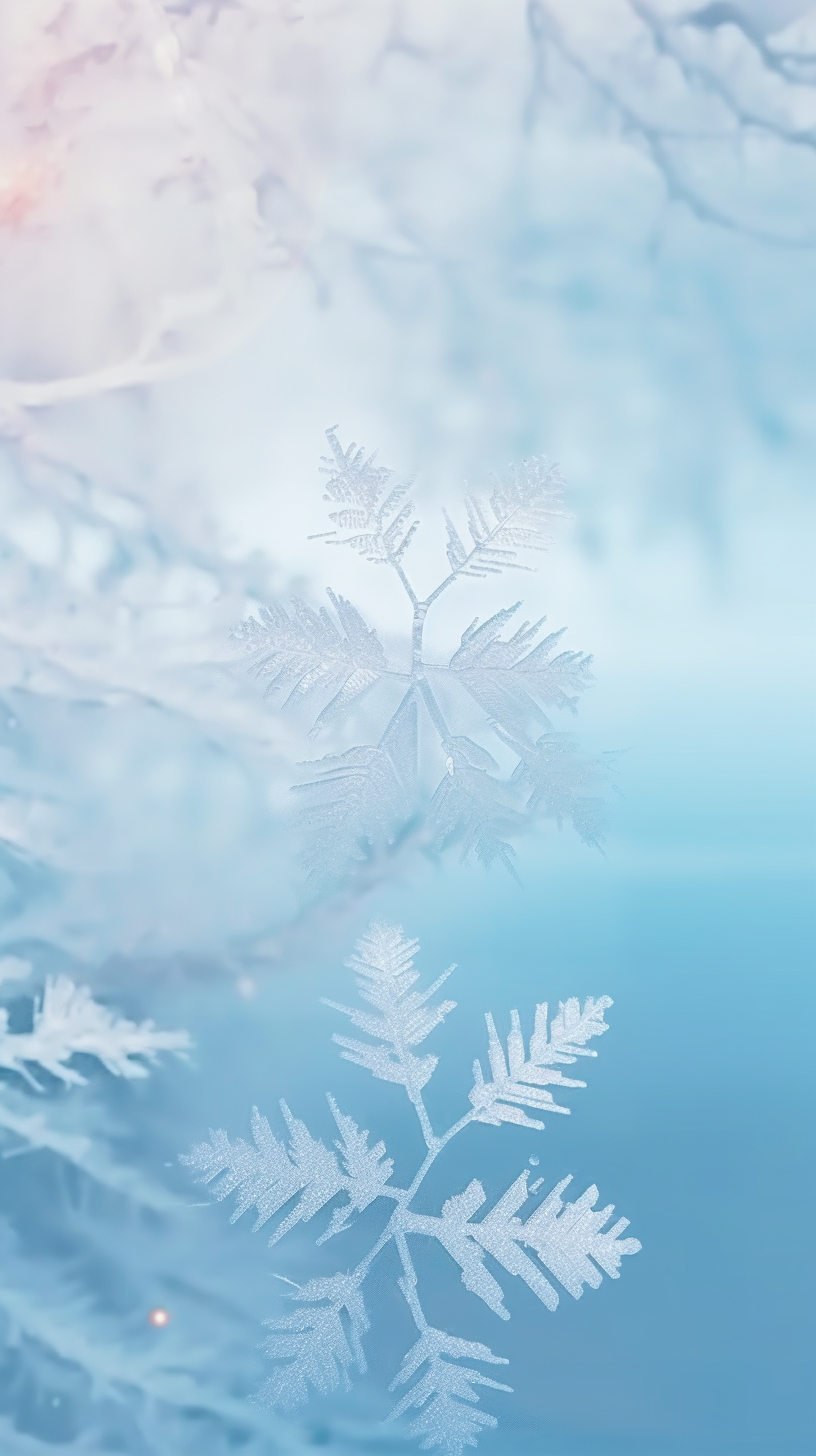 唯美冰雪雪花图案 手机电脑壁纸