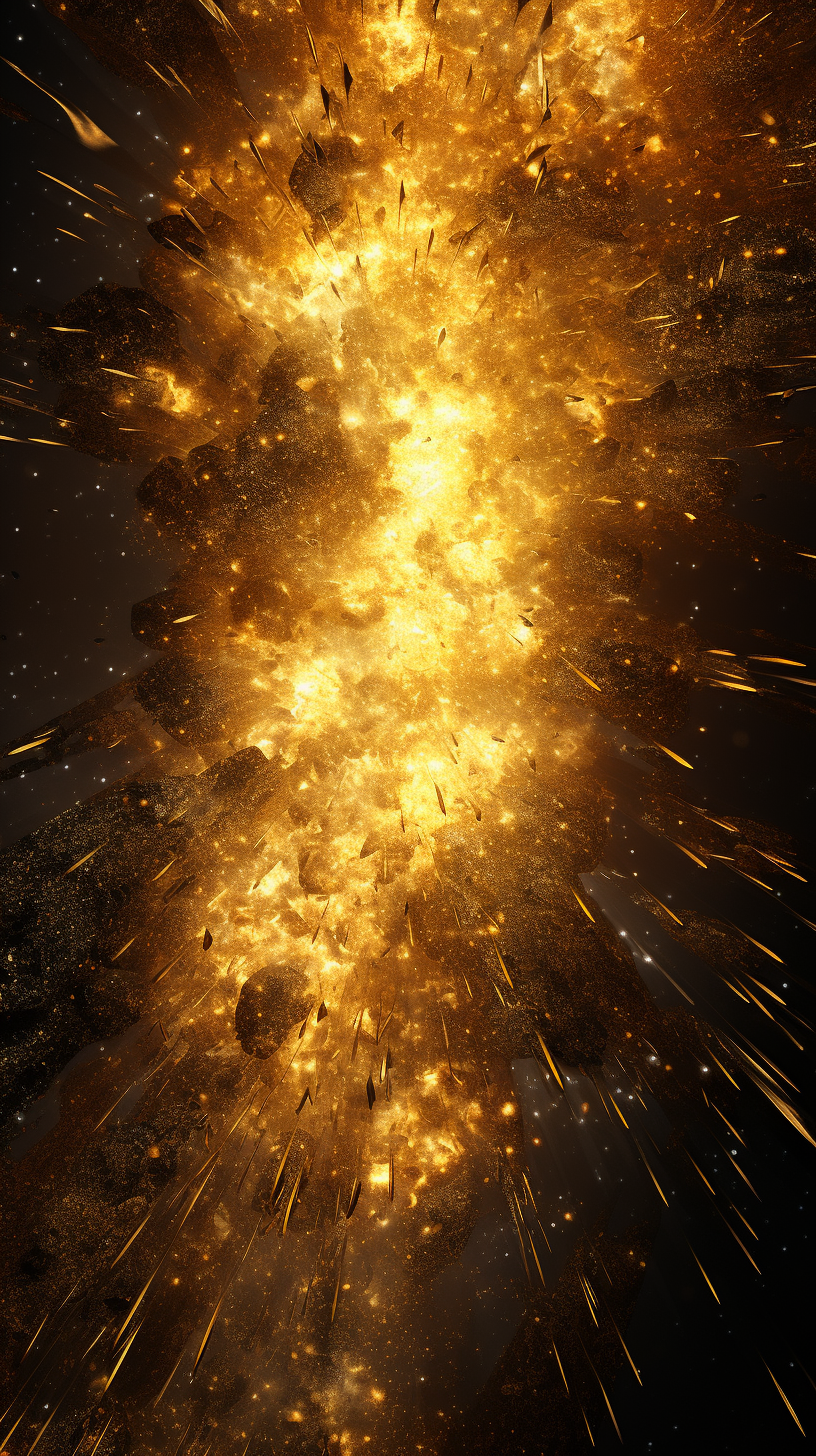 酷炫金色爆炸特效图 手机电脑壁纸