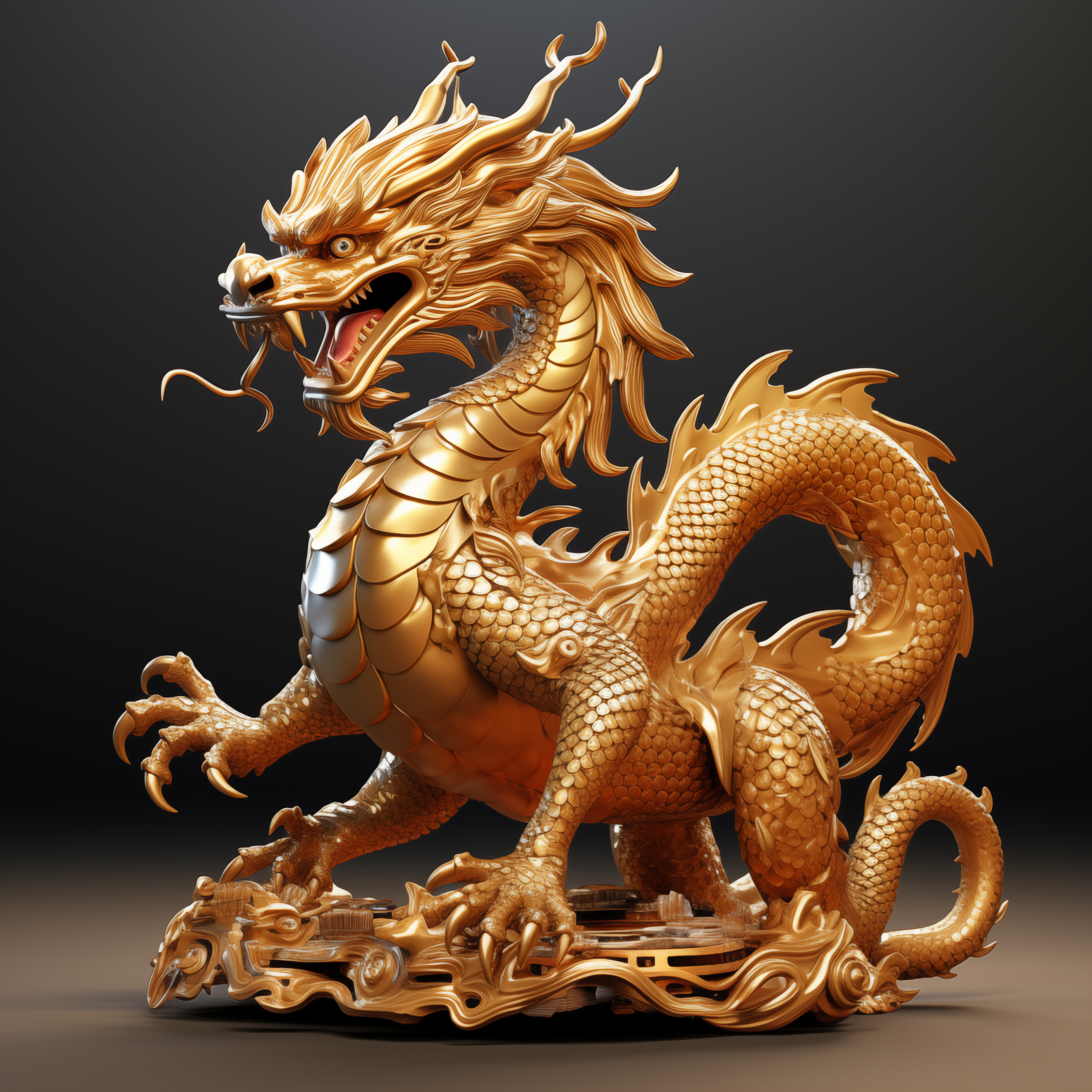 精美3D金龙雕塑 高端摆件中国风魅力