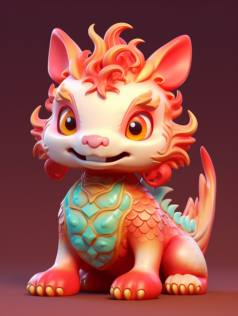 可爱3D麒麟造型宣传物料
