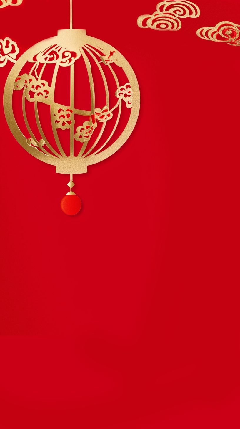 精美金色灯笼手机壁纸中国风喜庆氛围