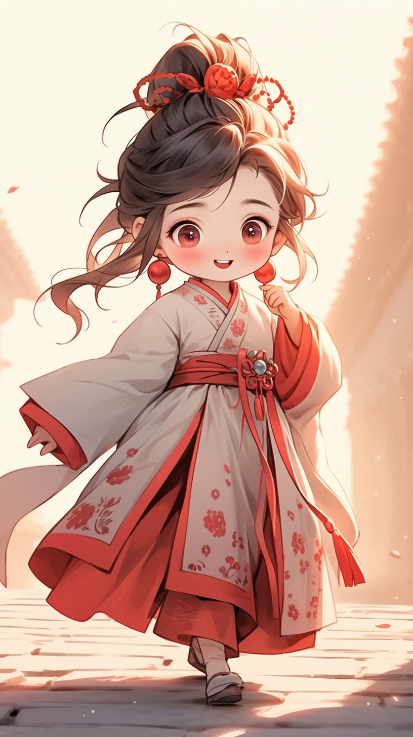 可爱古装小女孩形象手机电脑壁纸