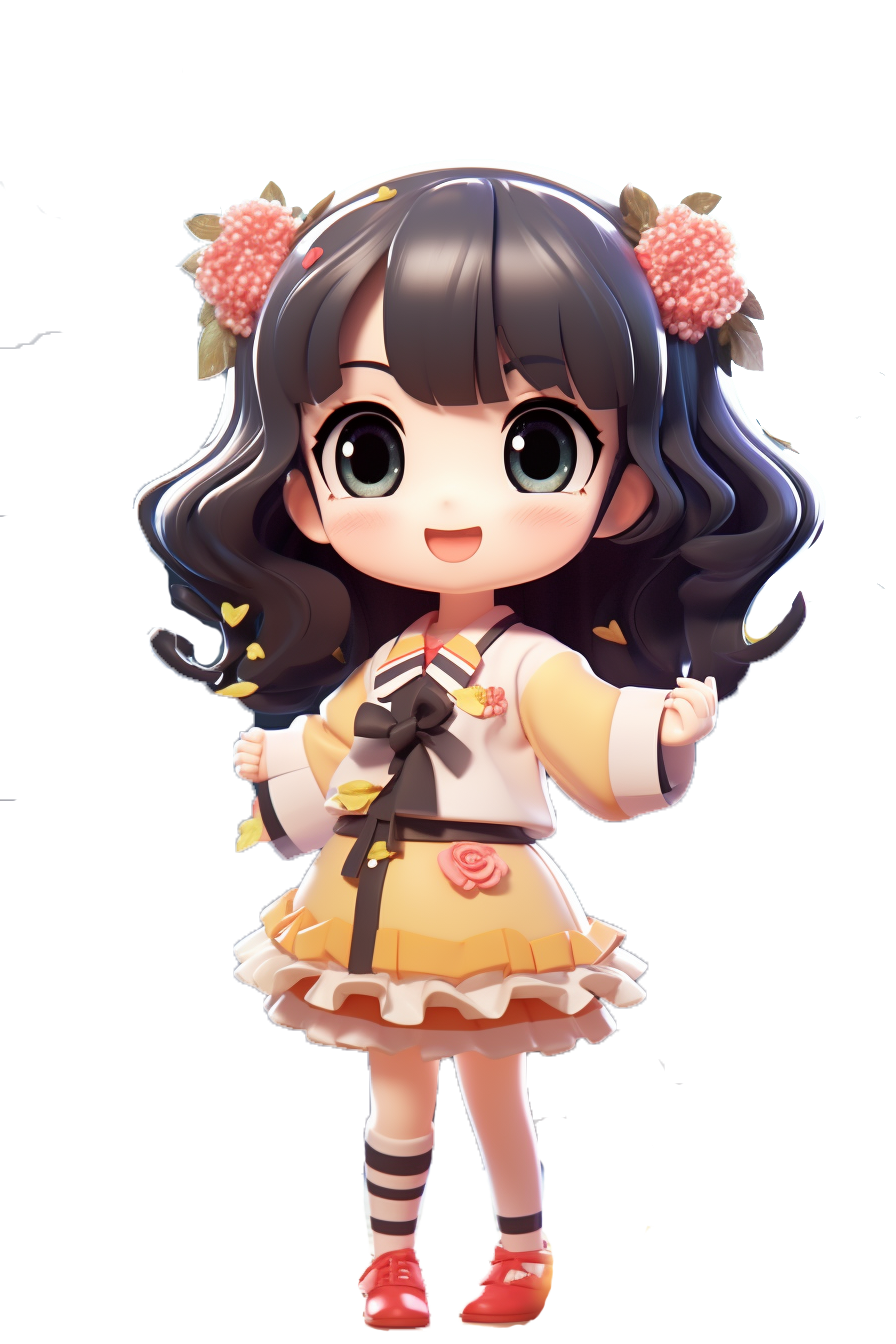 可爱少女形象的3D动漫人物宣传图
