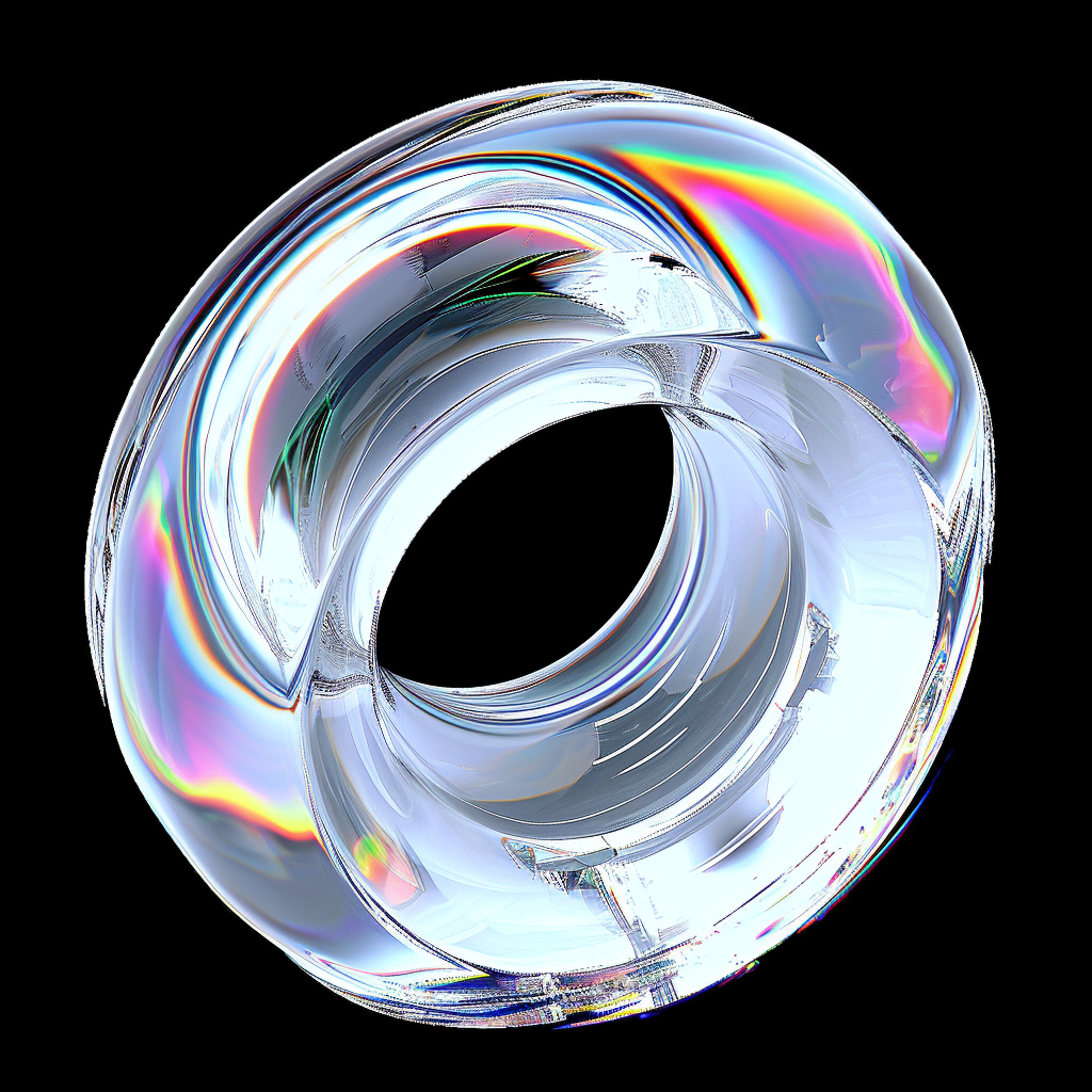 炫酷3D透明圆环打造独特几何背景