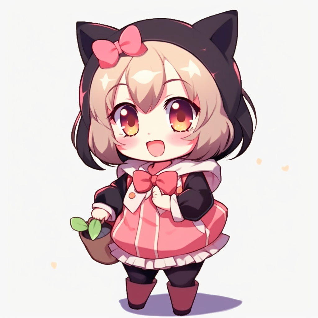 可爱猫耳女孩形象壁纸素材