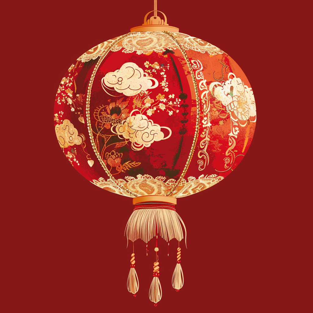 精美中国风红灯笼 传统春节宣传物料
