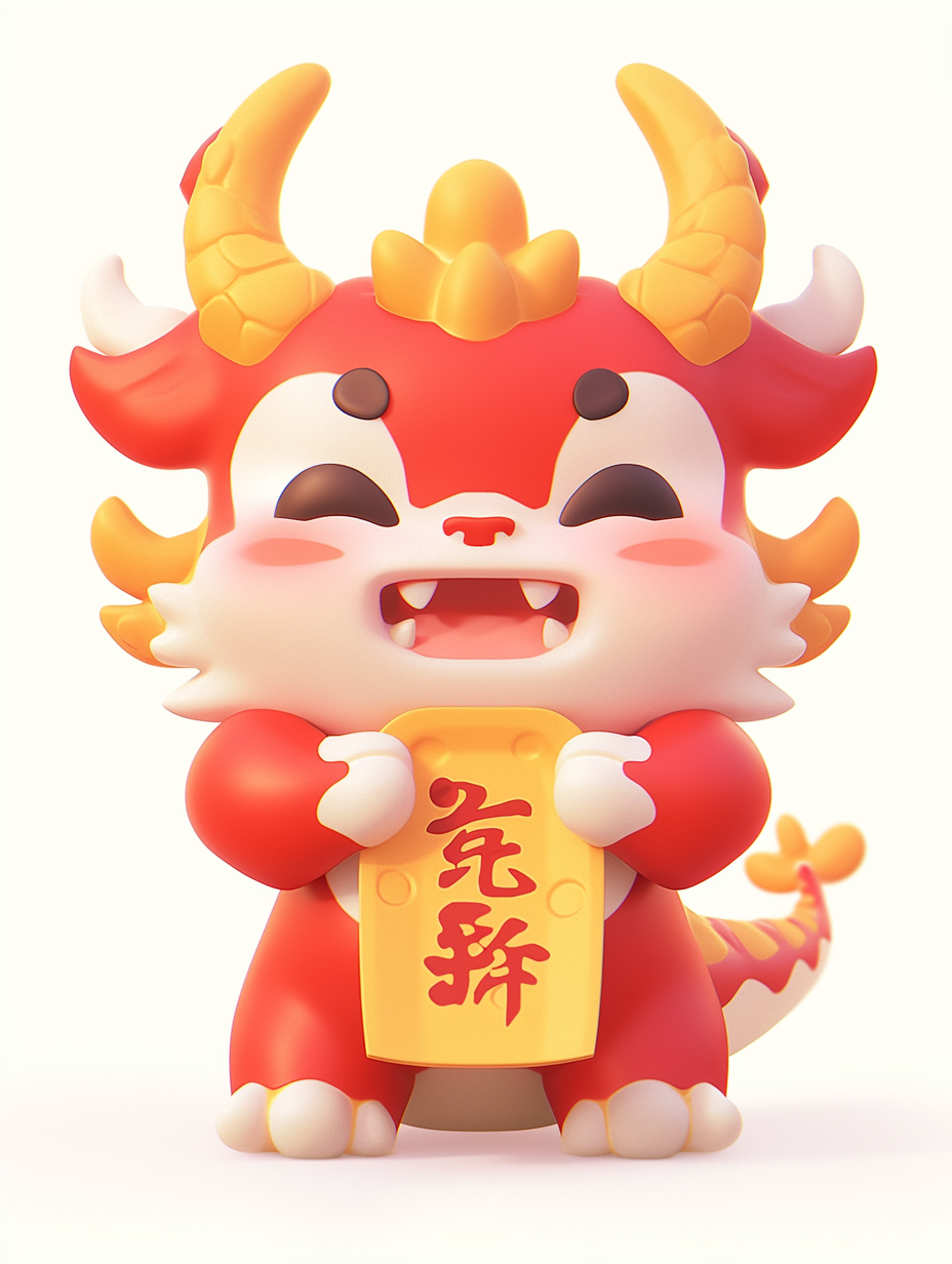可爱3D龙年吉祥物形象喜庆春节宣传物料