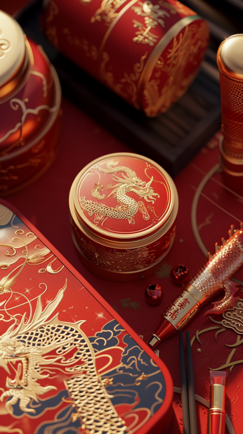 龙纹图案精美礼品中国风喜庆韵味