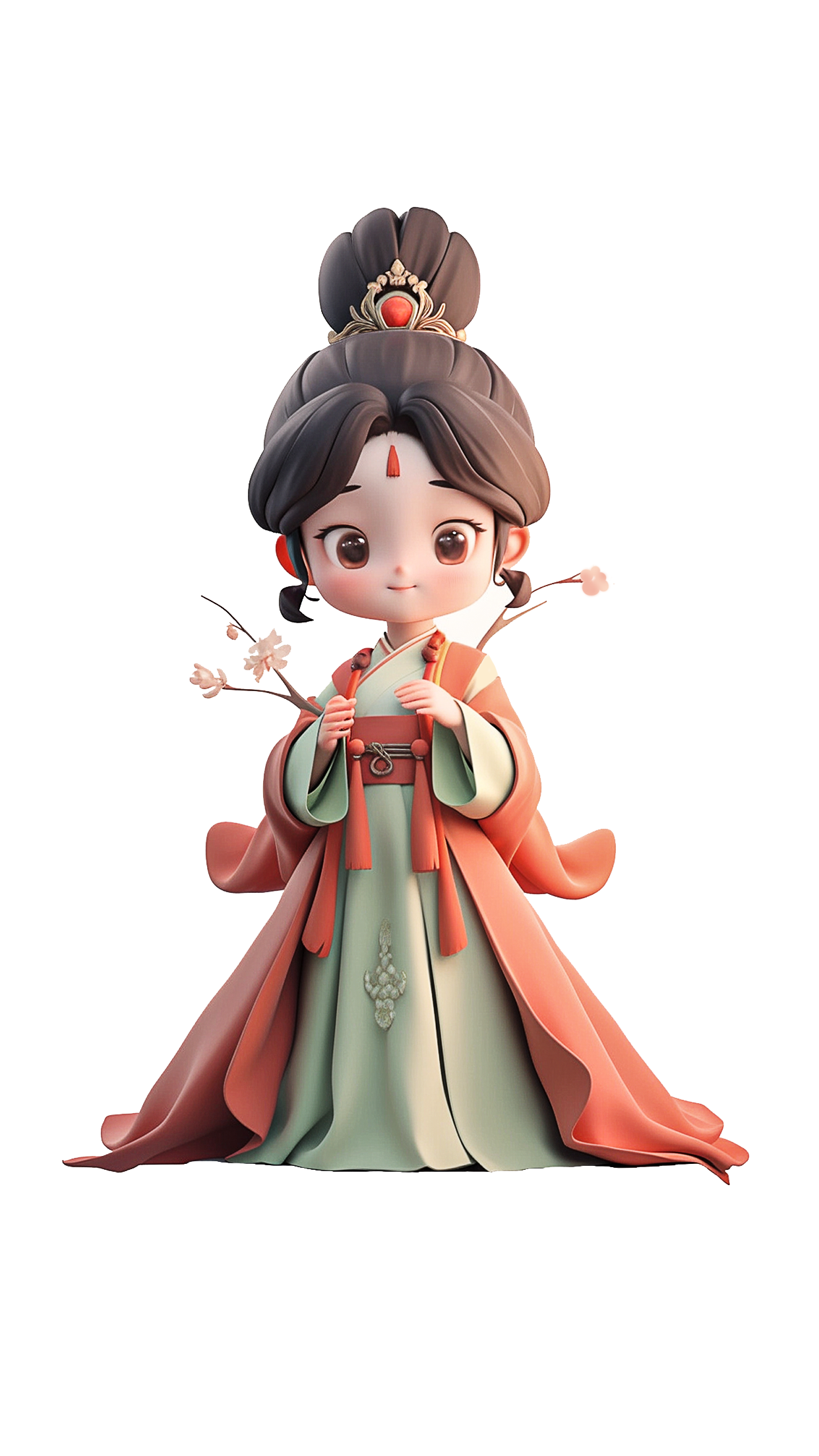 古装人物形象的可爱3D卡通宣传物料