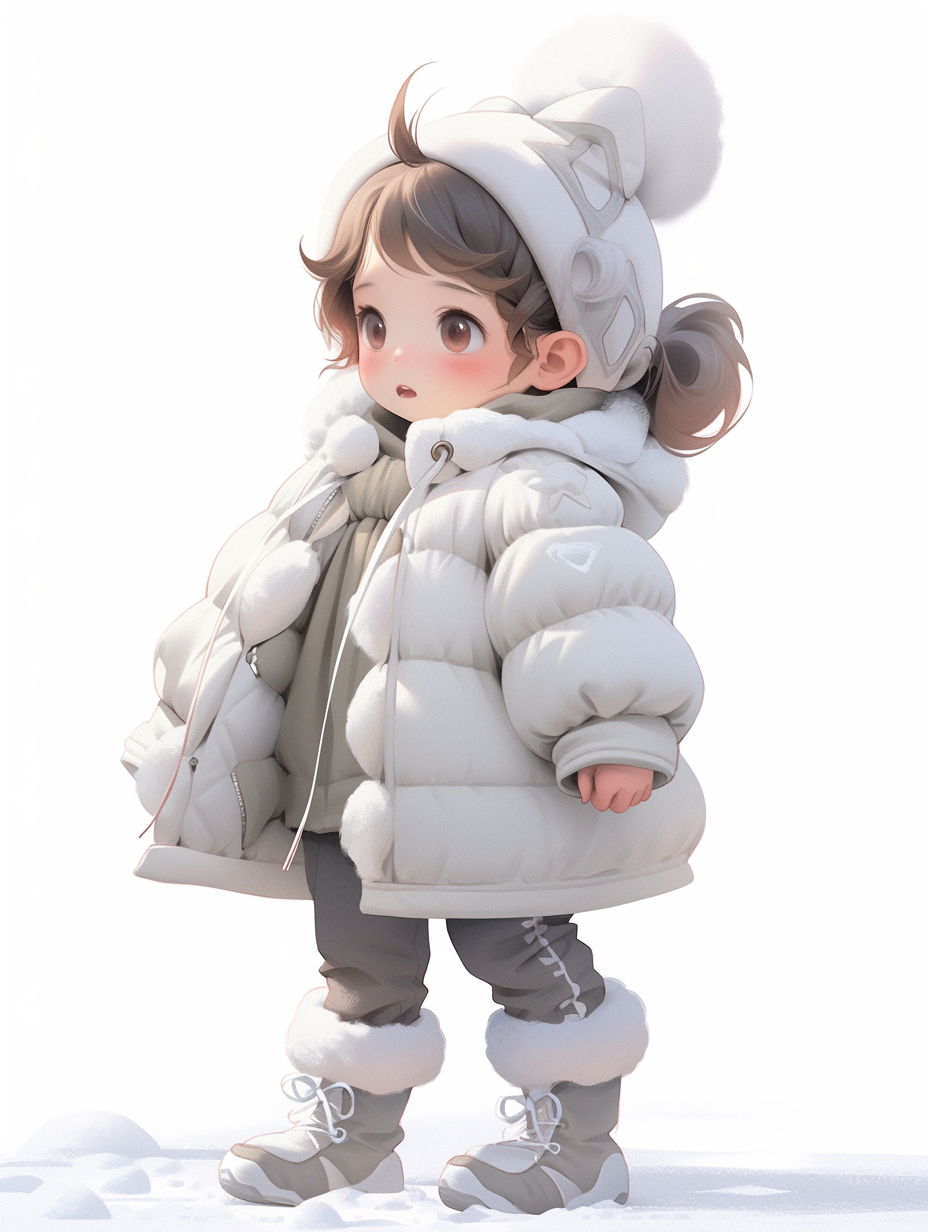 可爱萌娃冬季穿搭 儿童服饰箱包宣传图