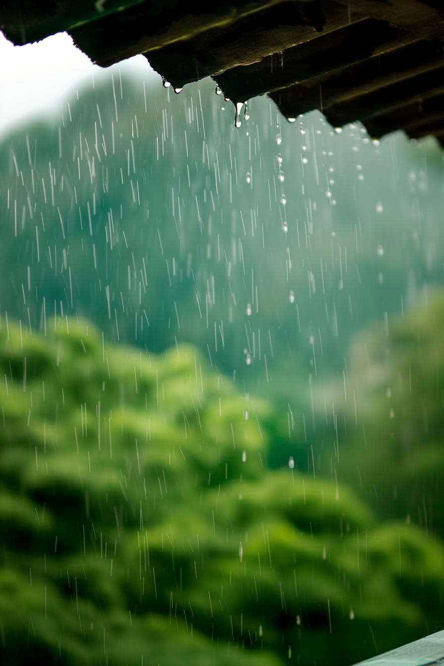 雨中森林景象壁纸素材