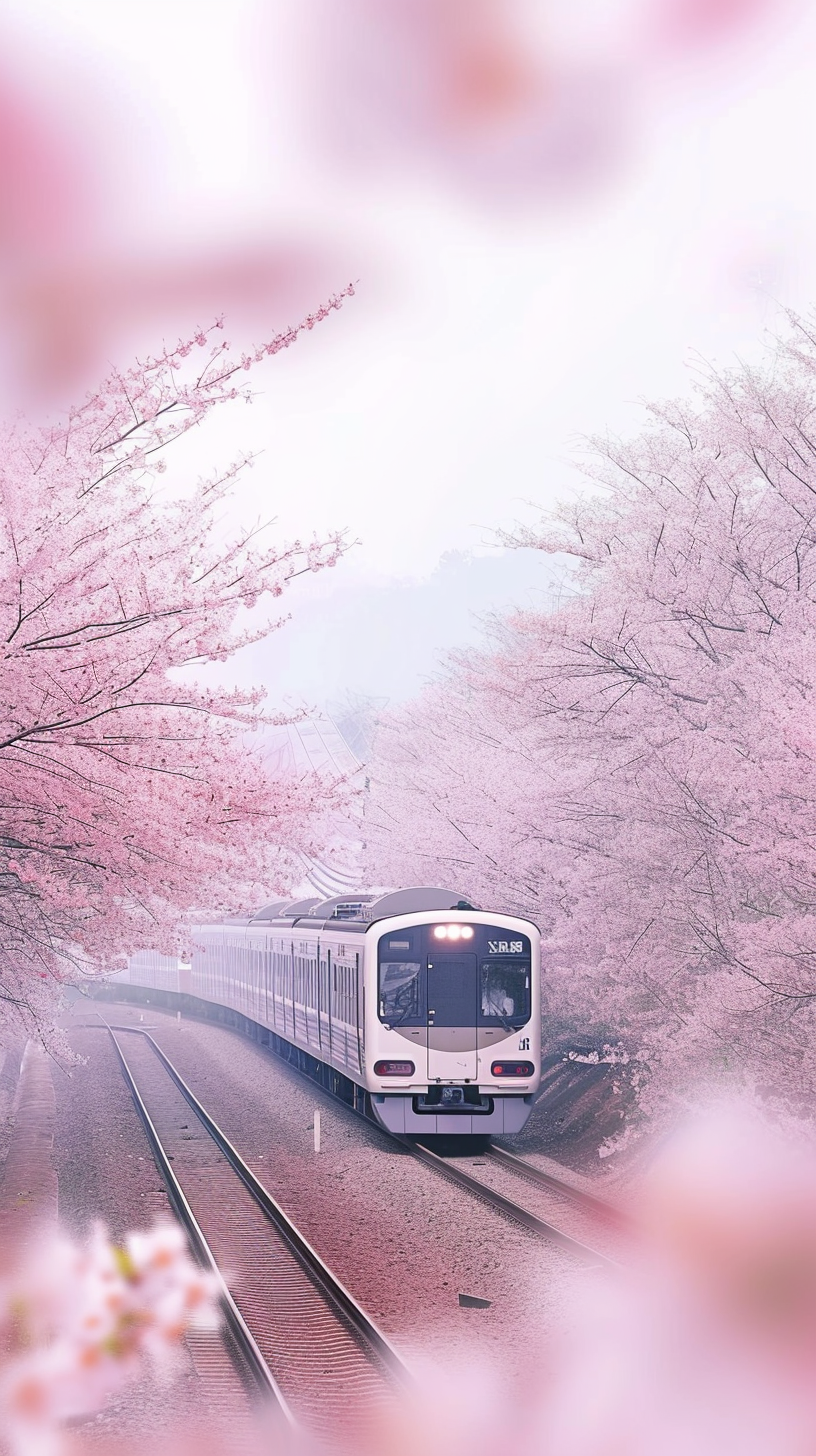 赏浪漫樱花 赏春日地铁美景壁纸