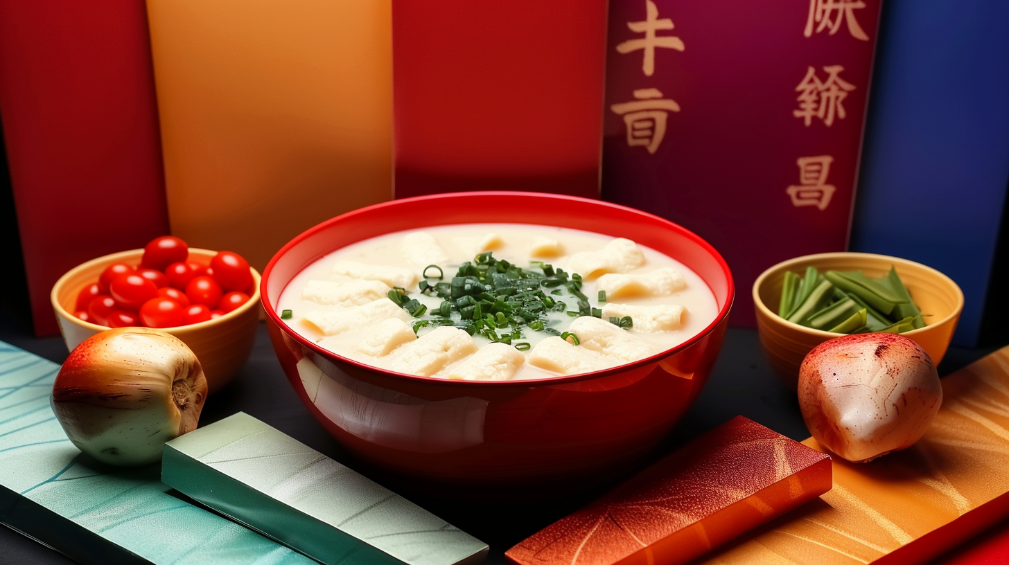 红色碗装美味汤品中式餐饮独特