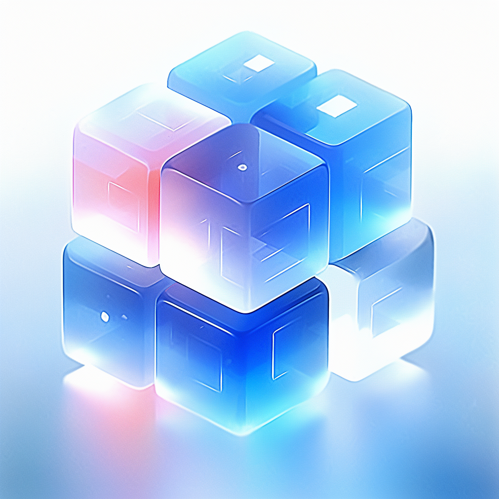 炫彩3D立方组合 时尚几何背景壁纸