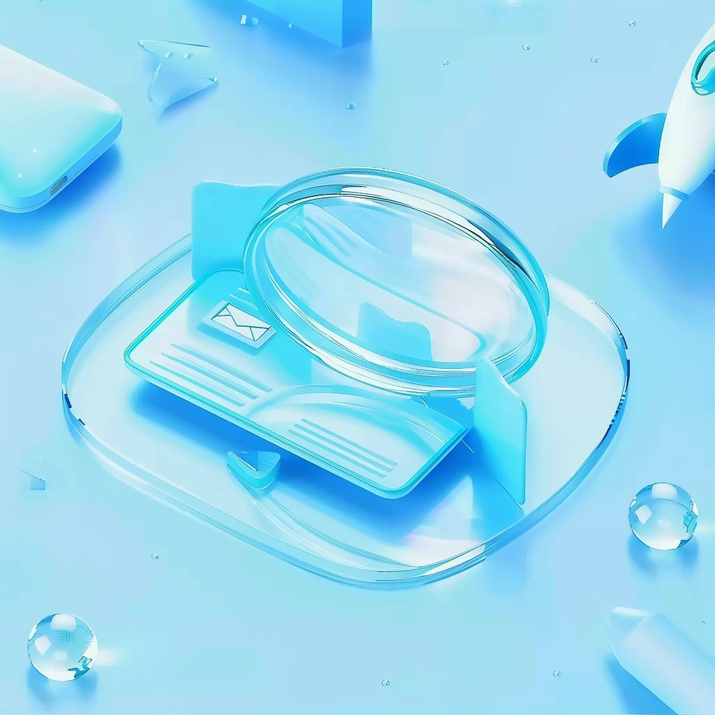 透明质感眼镜盒 3D创意数码产品展示图