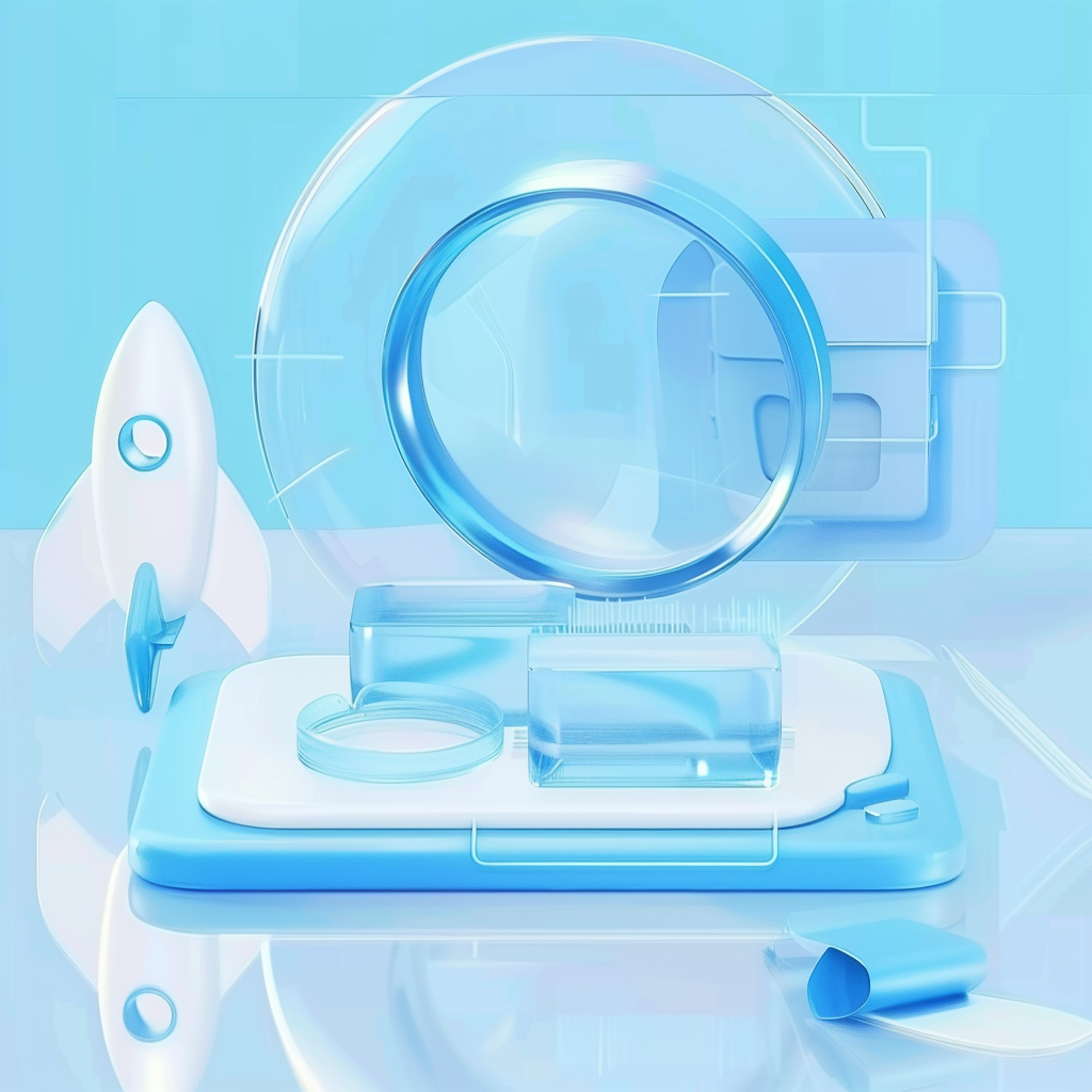 科技感十足的3D火箭数码宣传物料