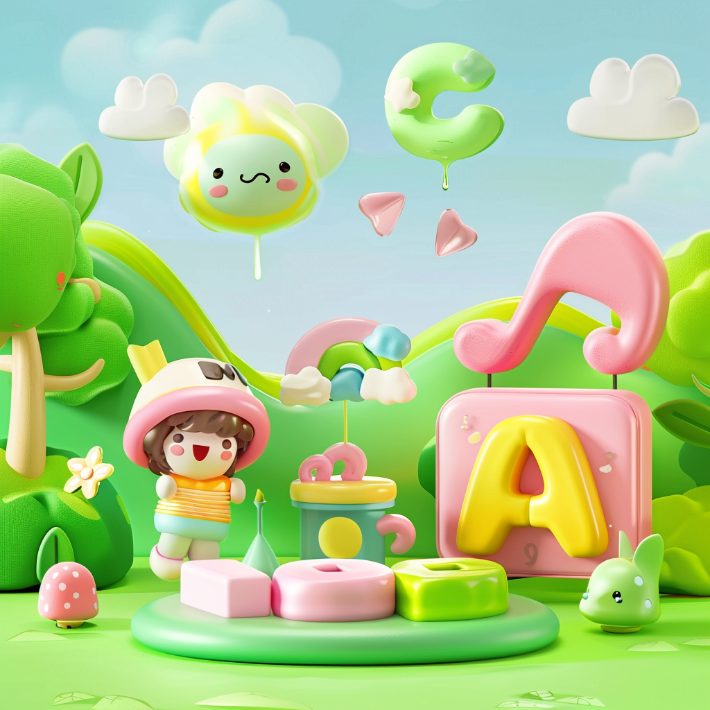 可爱3D卡通儿童玩具场景图
