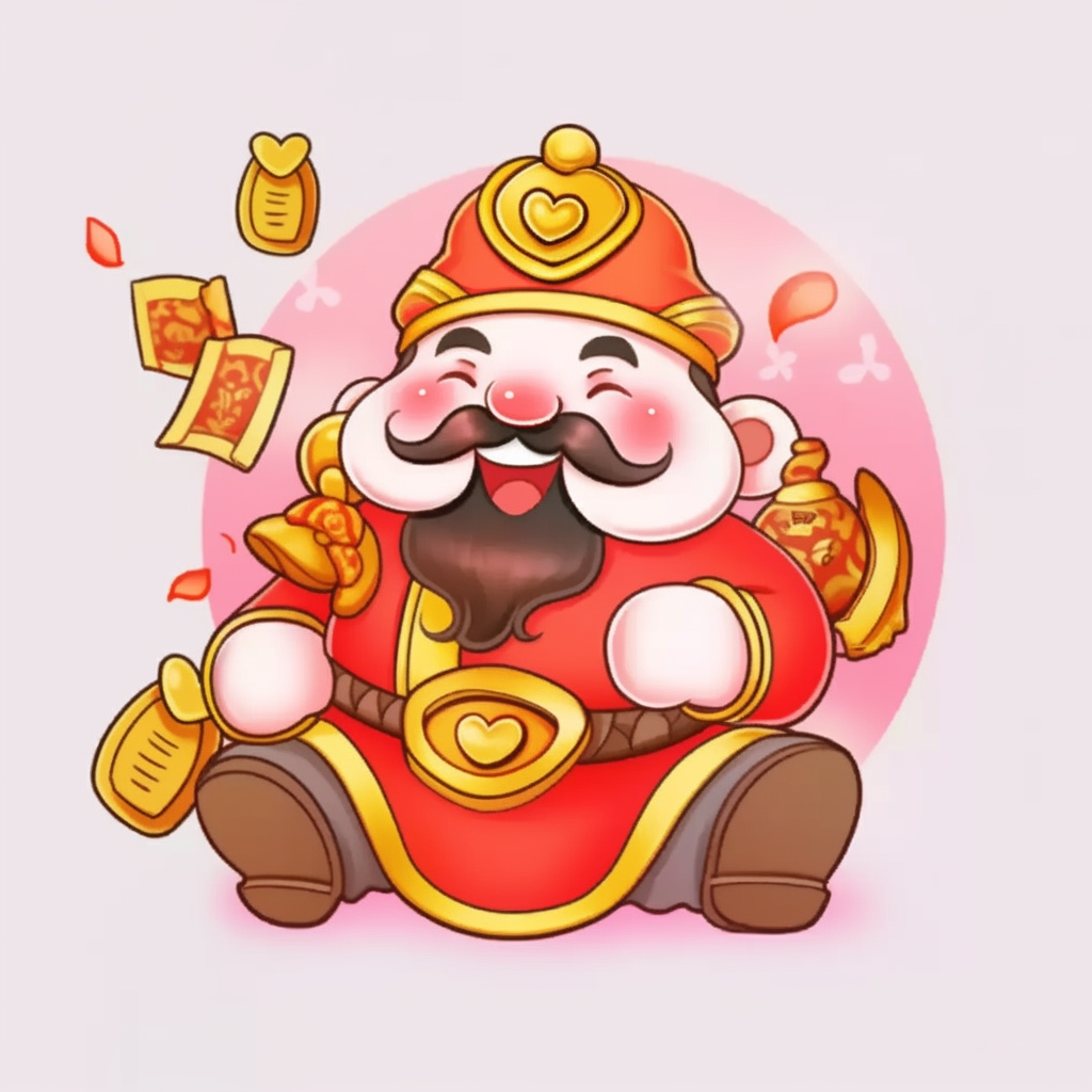 喜庆财神形象壁纸传统中国风惹人爱