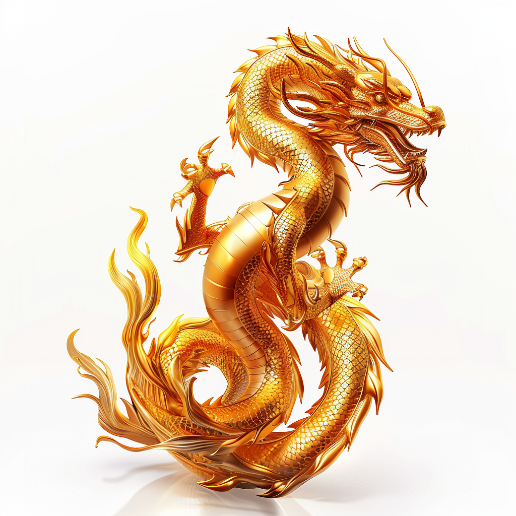 华丽金色3D龙形图高端中国风