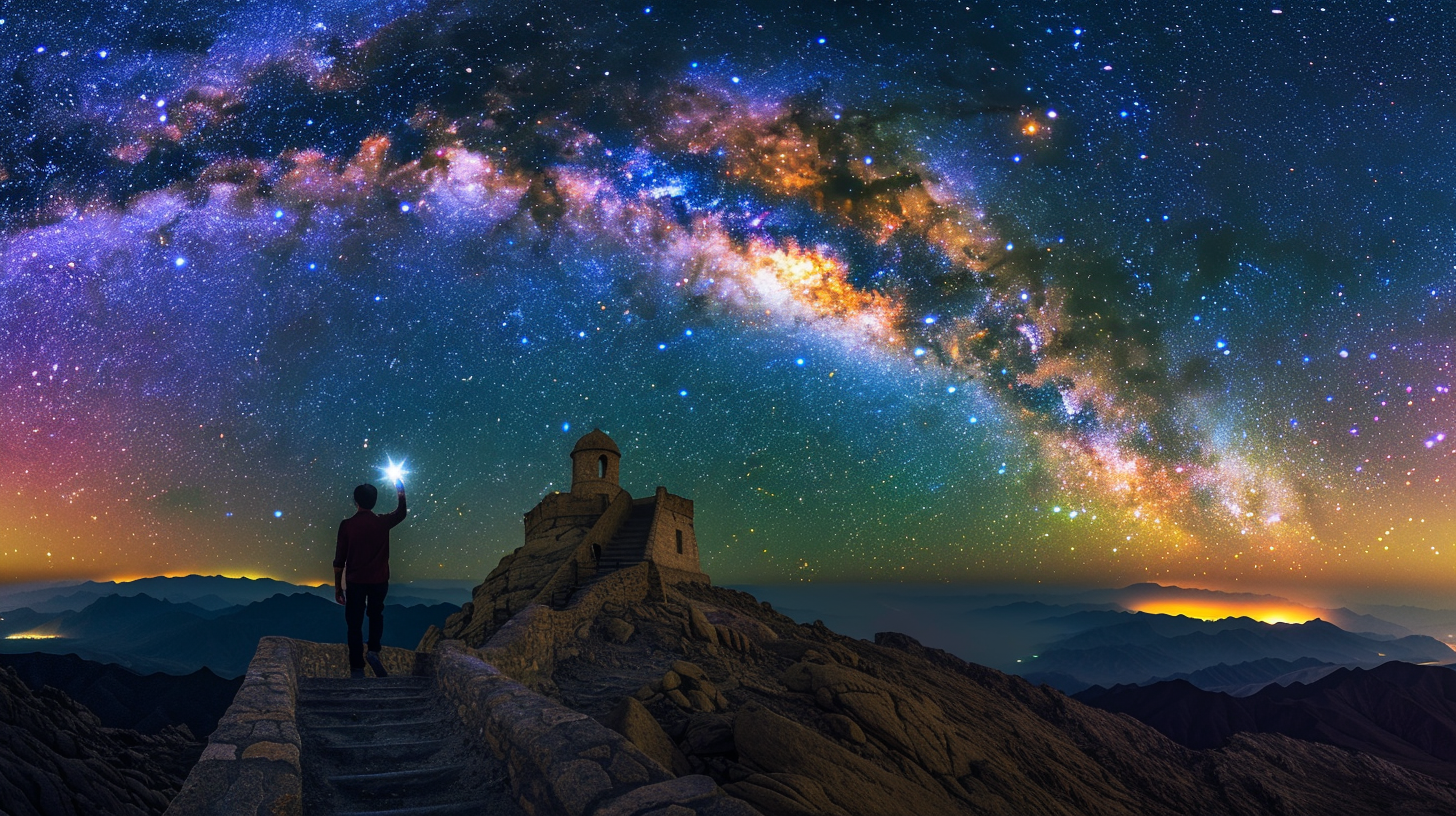 璀璨星空下的古建筑 震撼视觉壁纸