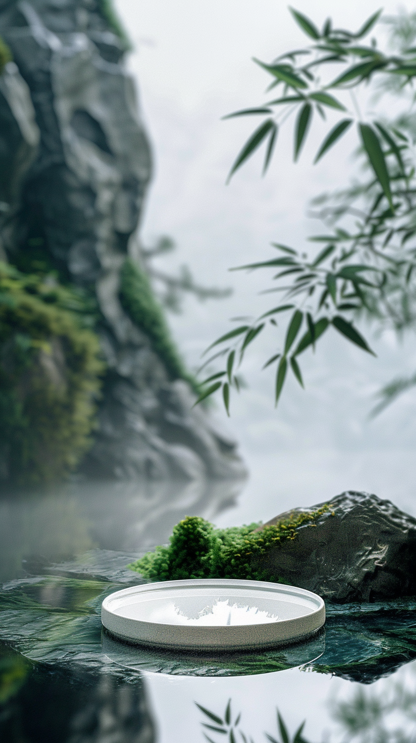 清新自然风的绿植山水壁纸