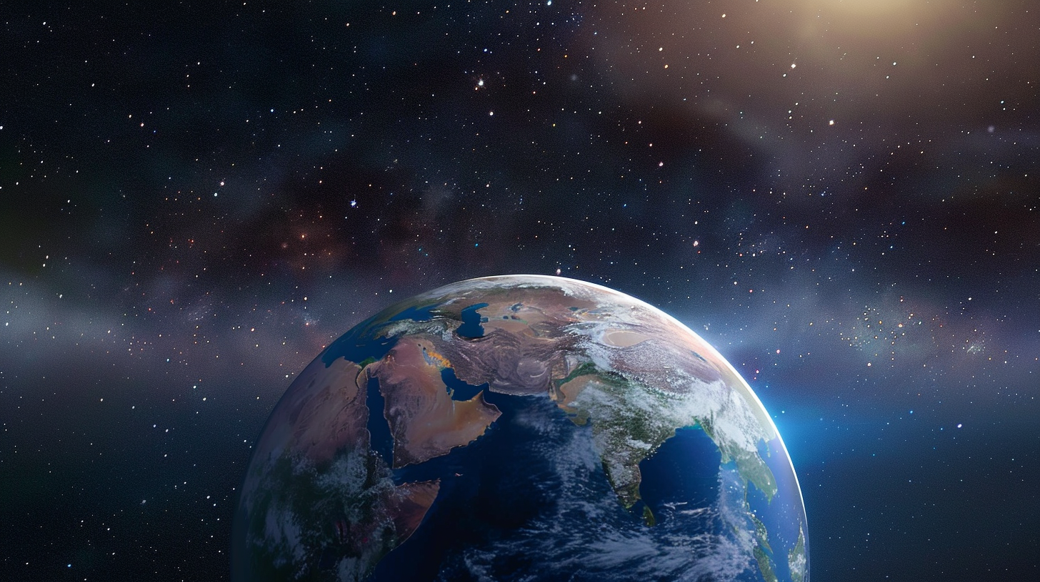 浩瀚星空中的地球 绝美宇宙景观壁纸