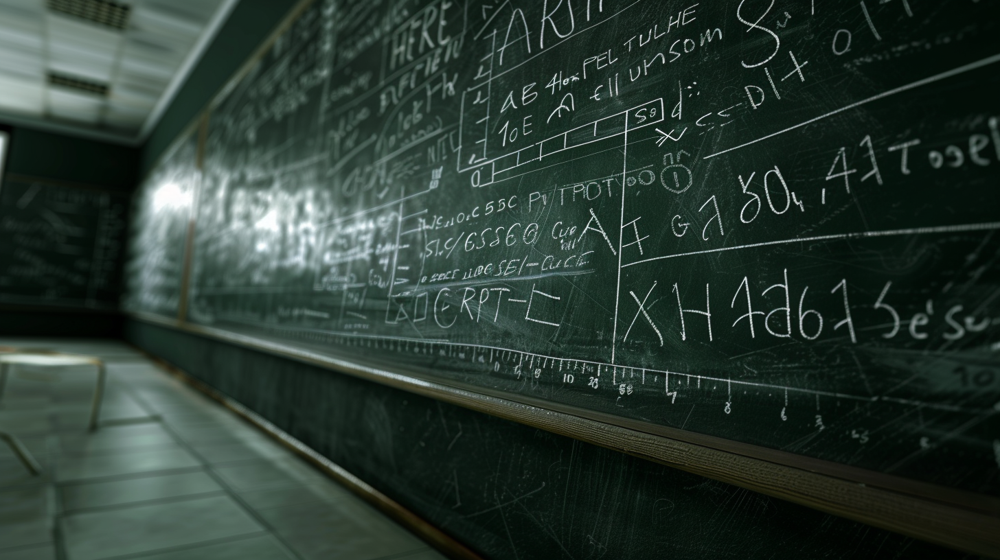 满是数学公式的黑板 教学场景类宣传素材