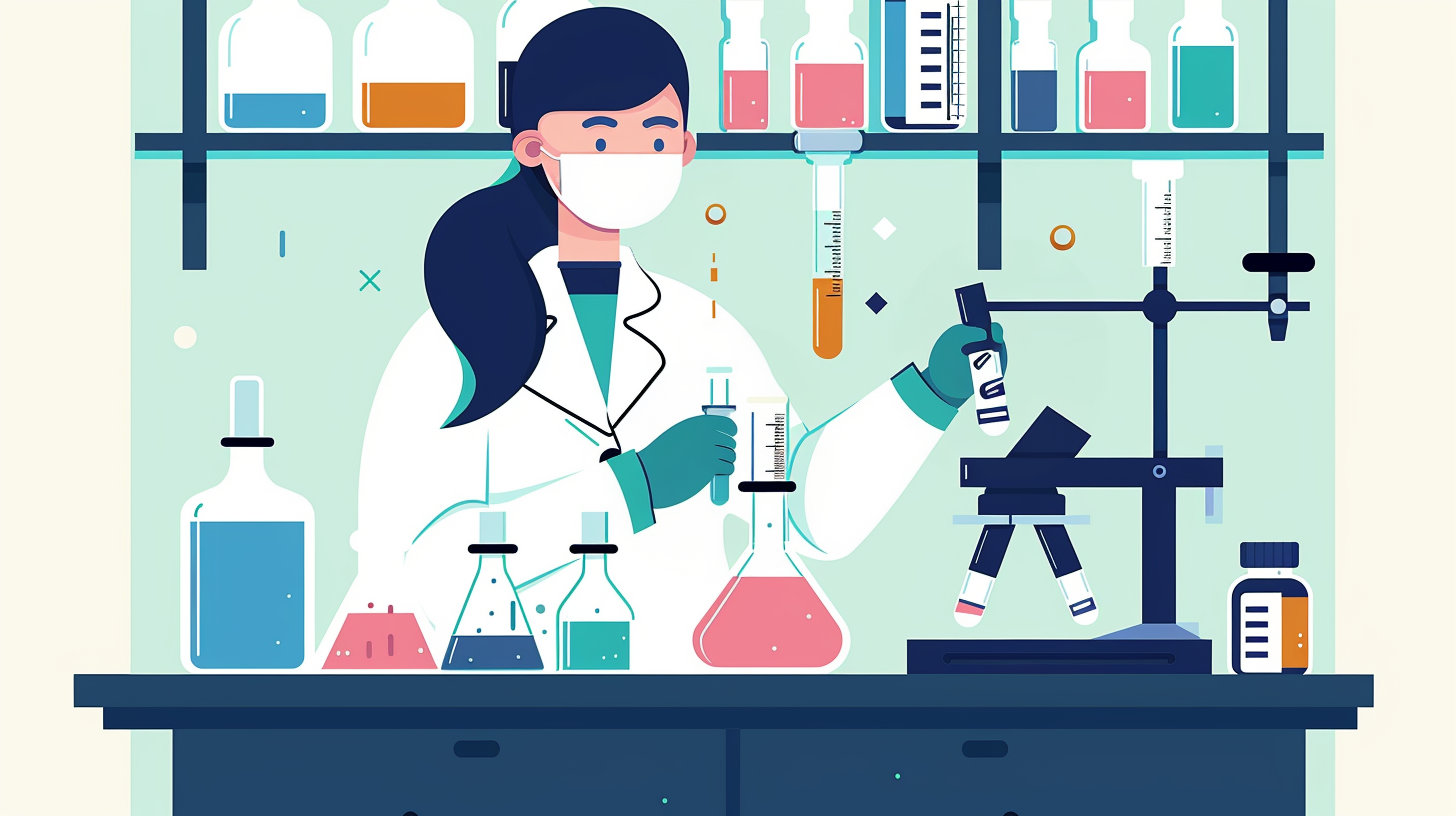 科研人员专注实验的医学研究宣传图