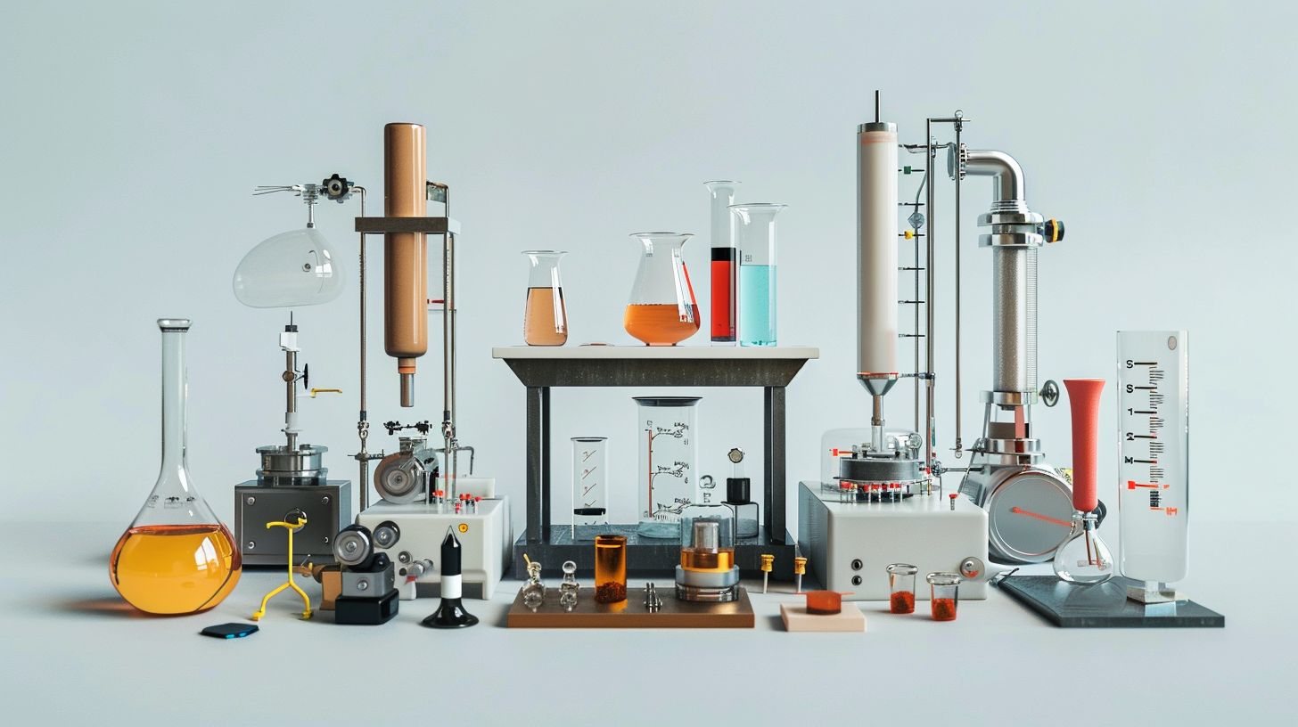多种实验仪器集合 科学研究宣传物料