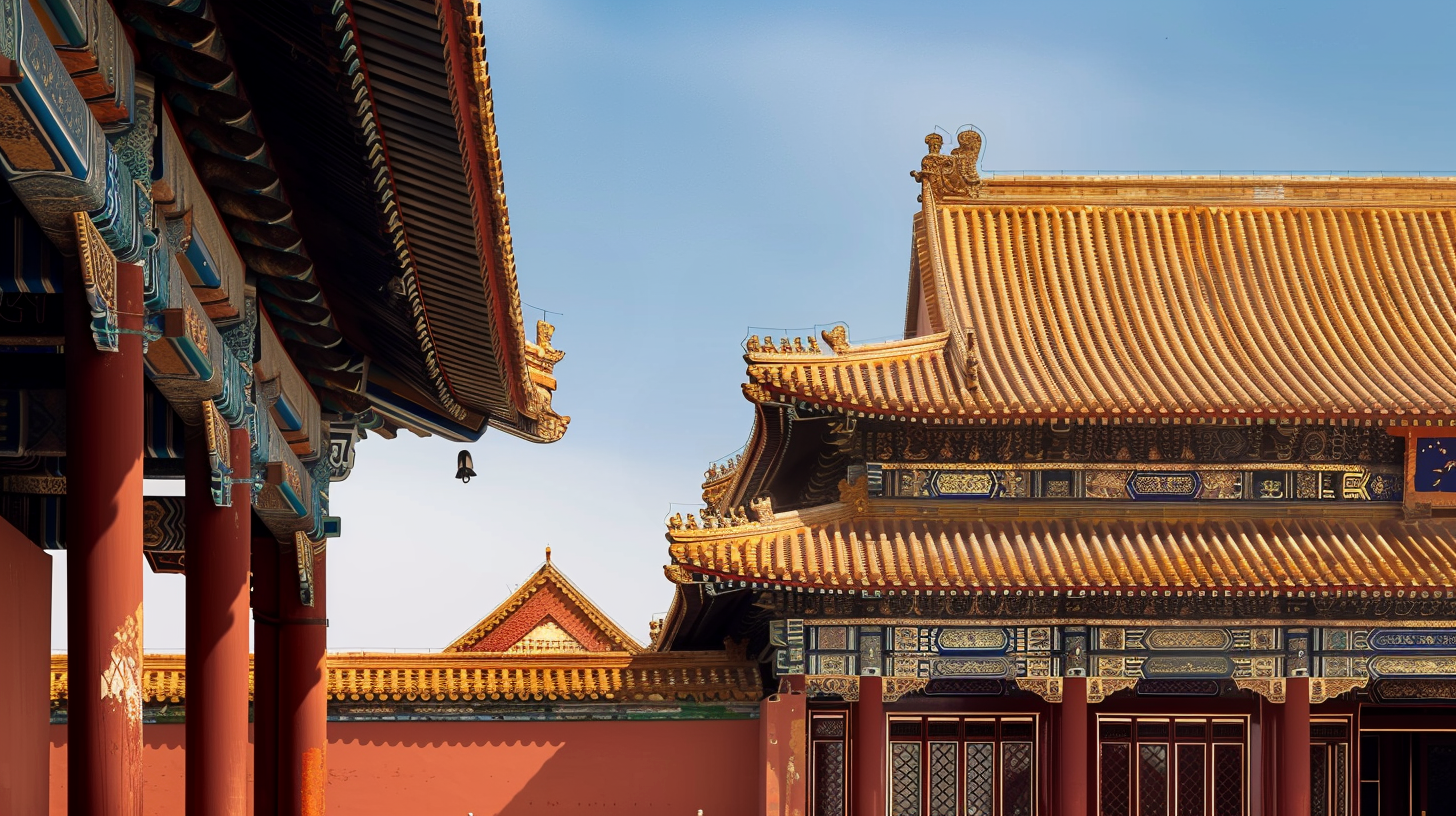 金碧辉煌的古建筑中国风独特魅力