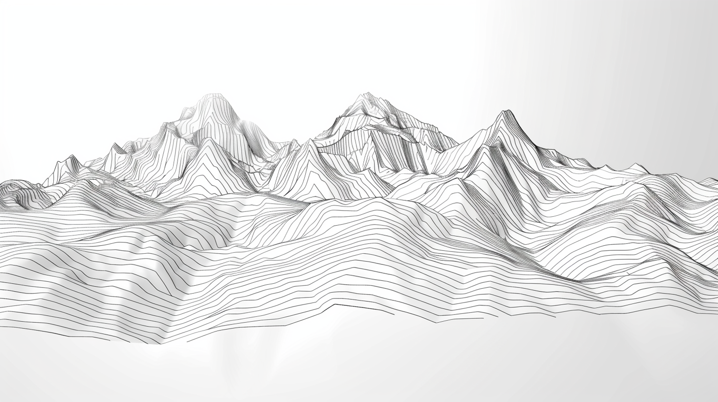 线条勾勒的山脉景观 独特3D纹理背景素材