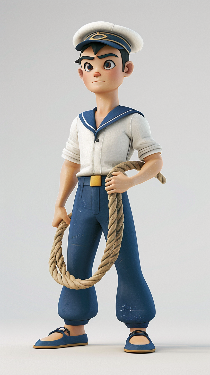 水手服男孩形象的可爱3D宣传物料