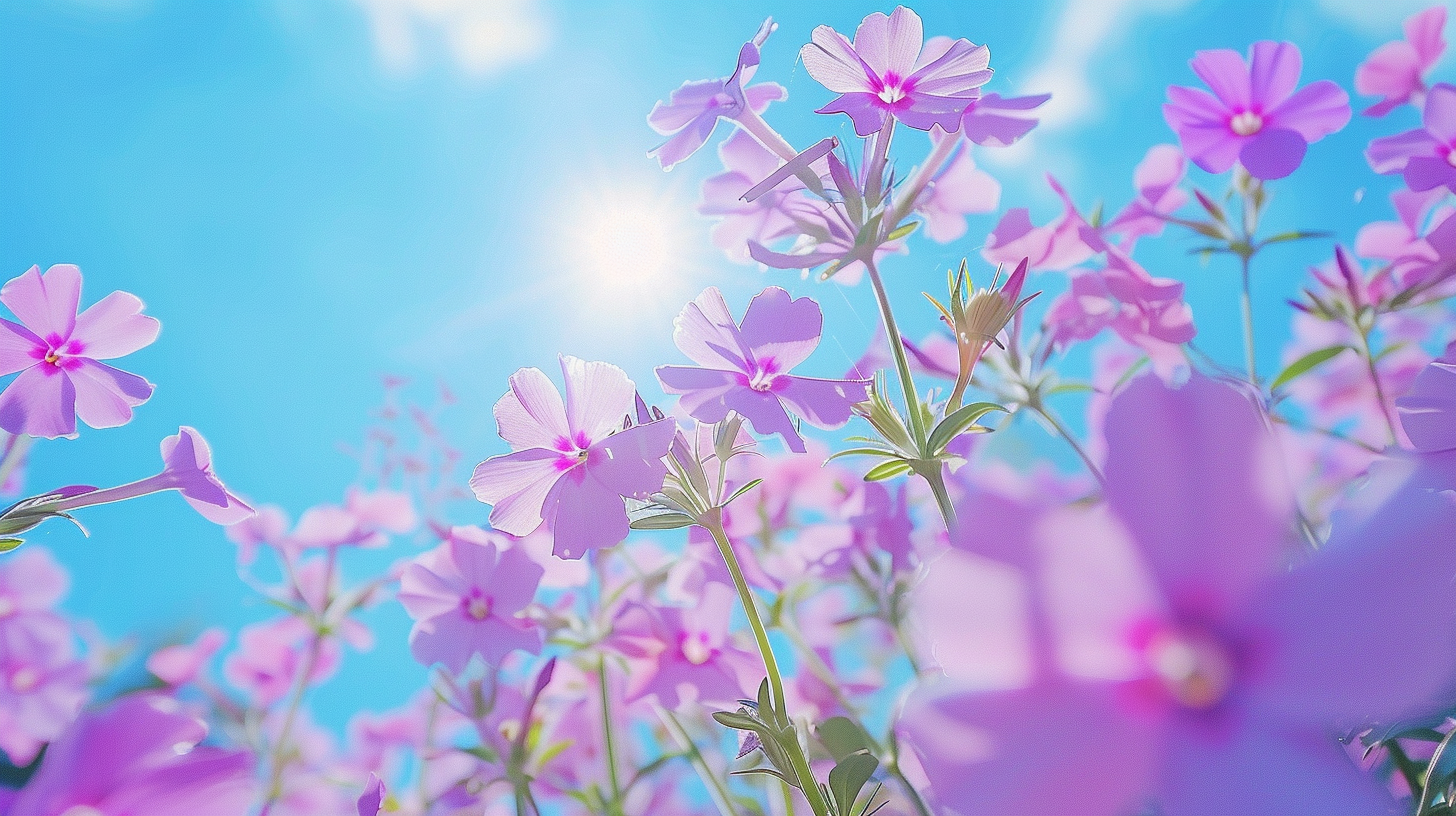 唯美紫色花海景观壁纸素材