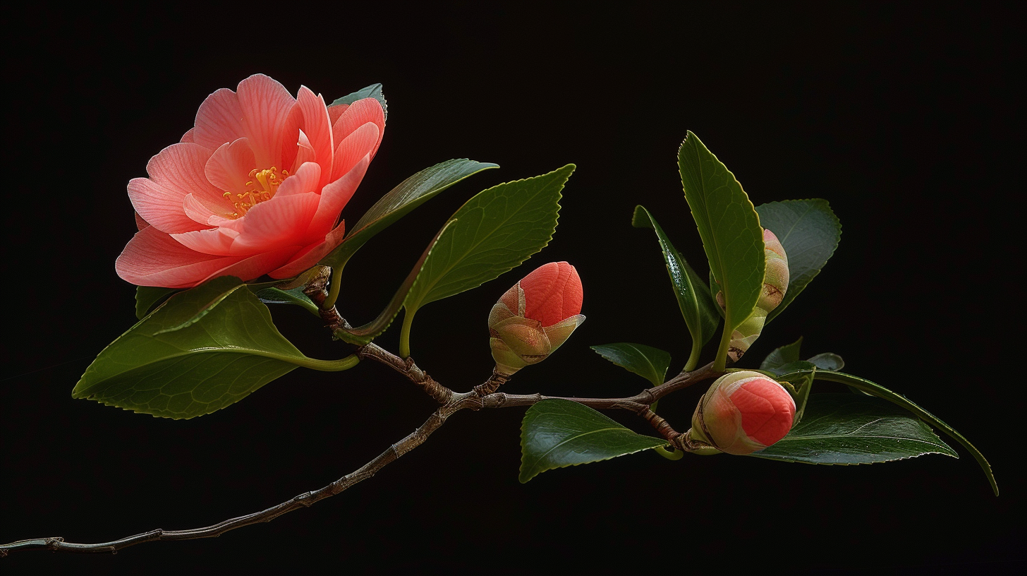 娇艳粉色山茶花 打造清新鲜花壁纸