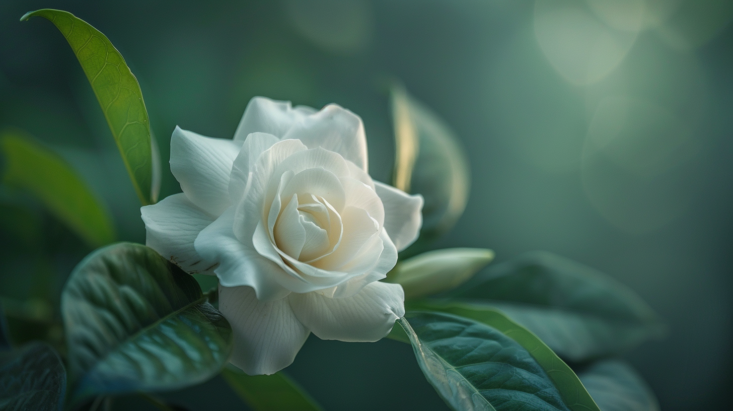 清新白栀子鲜花图打造绝美壁纸