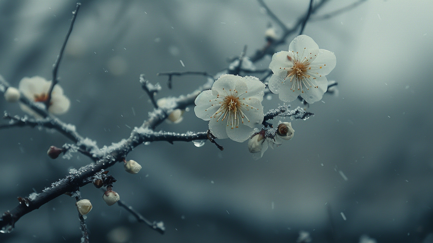 雪中绽放的梅花壁纸惊艳来袭